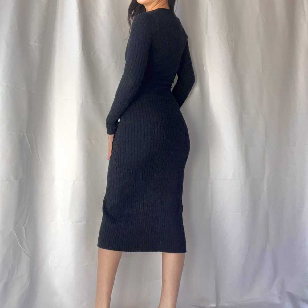 ASTR Black Rib Sweater Midi Dress - Picture 3 of 3